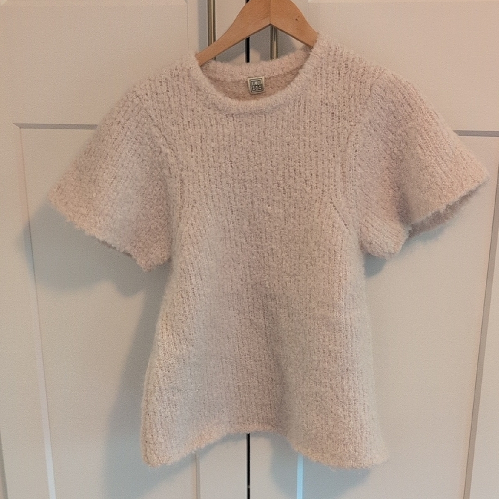 Toteme Cream Sweater Plush Knit Crew